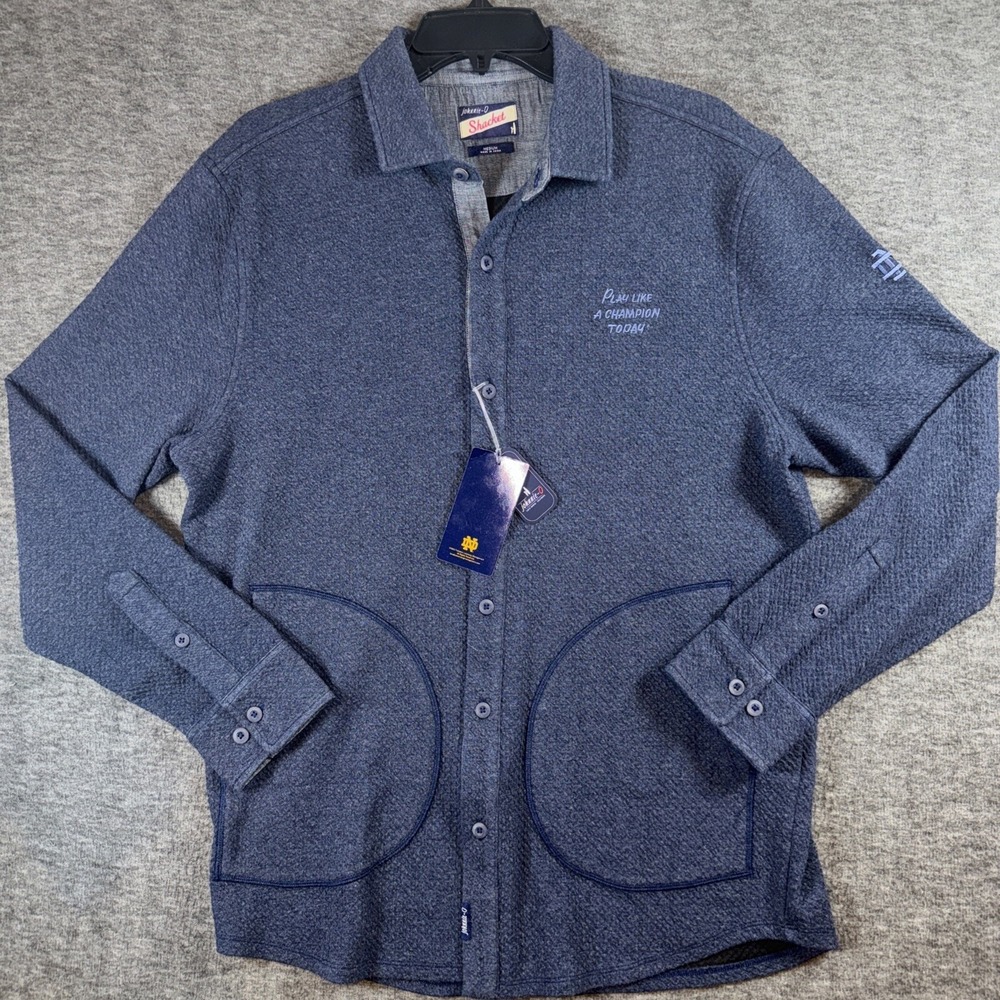 Notre Dame Johnnie-O Shacket Play Like A Champion Shirt Jacket Sz Large New $225